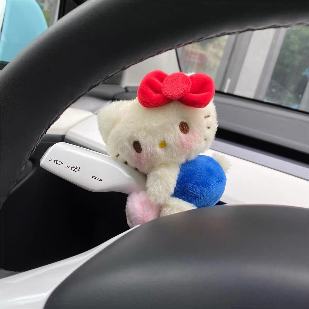 น่ารักด้านข้างนั่งถือรักคิตตี้รถบล็อกตกแต่งรถปัดน้ําฝนไฟเลี้ยวตกแต่งรถใหม่ของขวัญ