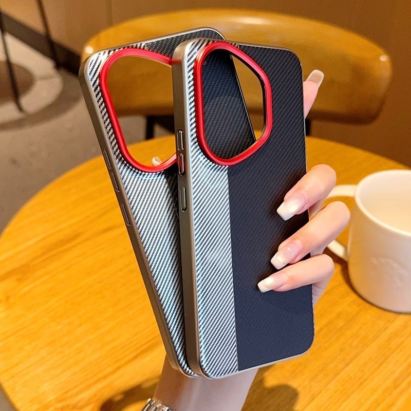 สําหรับ Honer Power 400 Pro เคสโทรศัพท์ลายคาร์บอนไฟเบอร์ที่เข้ากันกับกล้องเปลี่ยนเคสแข็งสีดํา