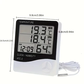 เครื่องวัดอุณหภูมิความชื้น หน้าจอ LCD ดิจิทัล สําหรับแต่งหน้า ร้านเสริมสวย