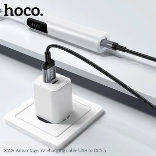 HOCO X129 สายชาร์จ Type-C to DC5.5 (12V) / USB to DC5.5 (5V) จ่ายไฟสำหรับ เราเตอร์ กล้องวงจรปิด ฯลฯ สายจ่ายไฟ hc1
