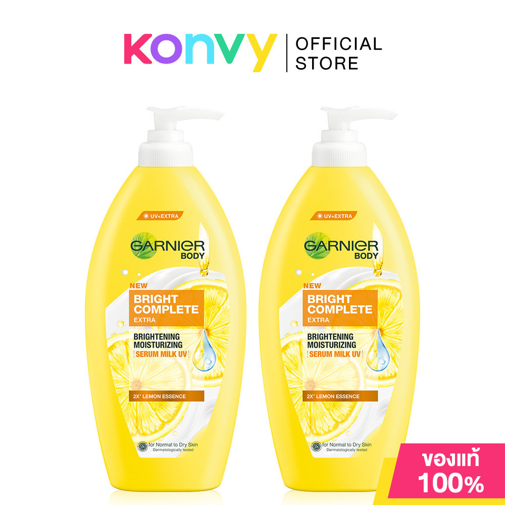 [แพ็คคู่] Garnier Bright Body การ์นิเย่ ผลิตภัณฑ์บำรุงผิวกาย 400ml (Bright Complete/Bright Sakura Glow)