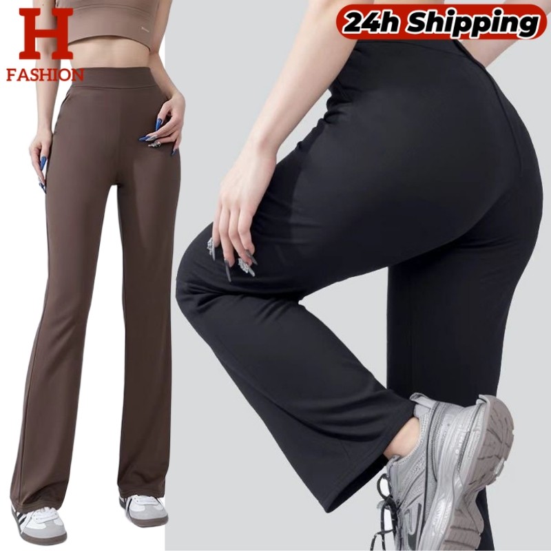 HOT 'พร้อมส่ง' NZ1330 กางเกงขายาวเอวสูง ทรงรัดรูป ผ้านุ่มนิ่มทรงกระบอกเล็ก