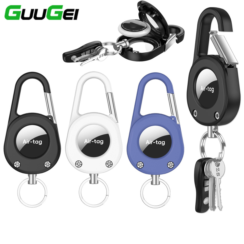 Guugei AirTag Holder GPS Tracker Case AirTag Case Anti-theft Airtag Cover Airtag พวงกุญแจ