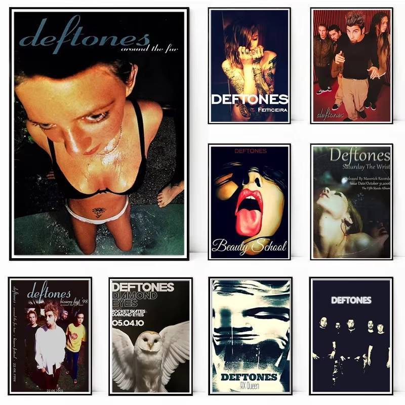 Retro แรงบันดาลใจ Band Themed Wall Art D-Deftones โปสเตอร์คลาสสิกเพลงอัลบั้ม HD โปสเตอร์ไม่มีกรอบผ้าใบภาพวาดเหมาะสําหรับ Home Room Decor