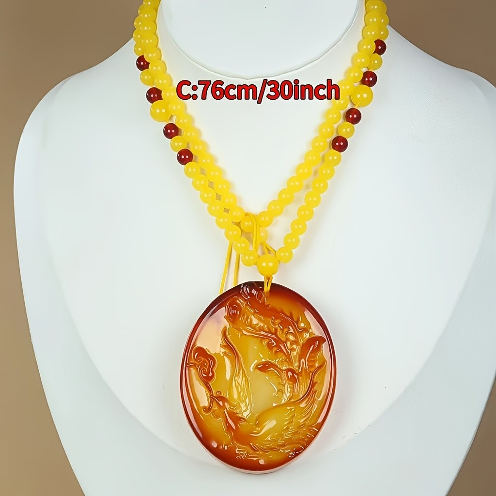 Vintage Amber จี้ 7A เกรด Amber จี้เสื้อกันหนาวโซ่จี้ Unisex