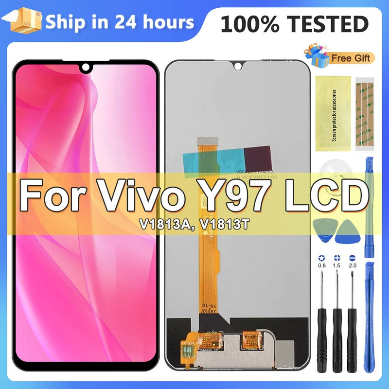 6.3 "LCD สําหรับ VIVO Y97 Y97A V11 V11i จอแสดงผลหน้าจอสัมผัสพร้อมกรอบสําหรับ V1813A V1813T ทดสอบ 100