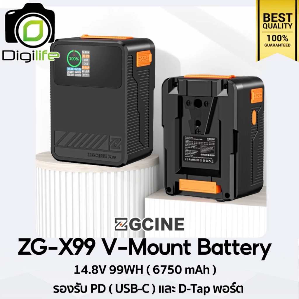ZGCINE Battery ZG-X99 V-Mount Battery 14.8V 99WH ( 6750 mAh ) รองรับ PD ( USB-C ) และ D-Tap พอร์ต- D
