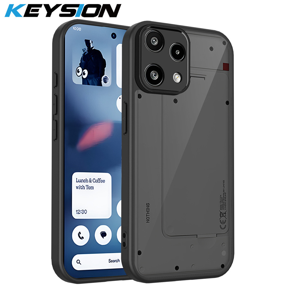KEYSION Matte โปร่งแสงสีดําเคสโทรศัพท์สําหรับ Nothing โทรศัพท์ 3A Lite ซิลิโคน + PC กันกระแทกปกหลังส