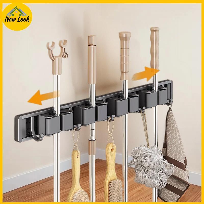 NewLook Mop Broom Holder Mop Hook Wall Mount Heavy Duty Broom Garden Tool Hanging Organizer Mop Hang