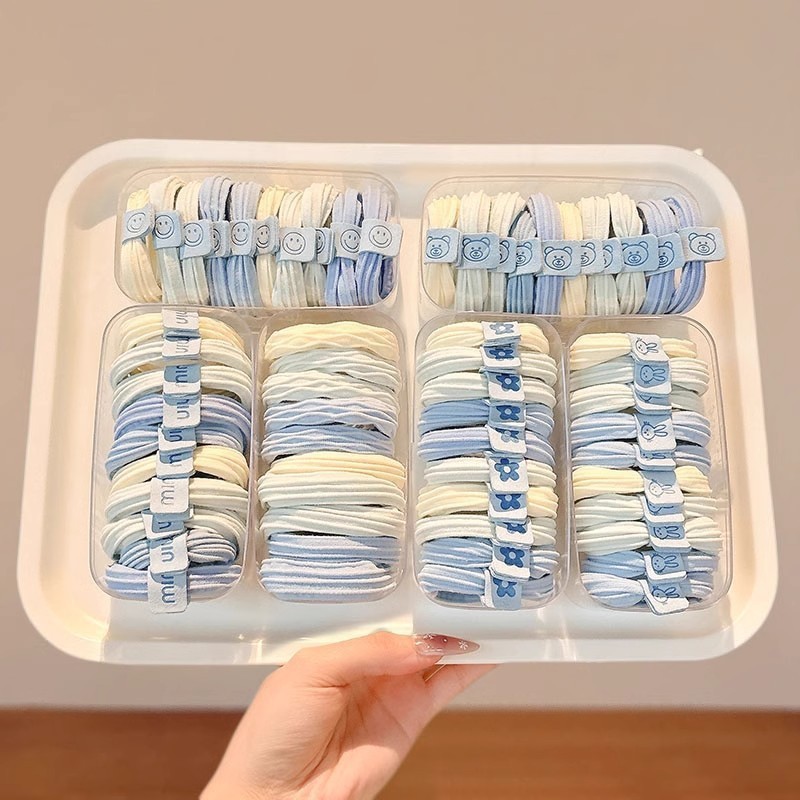 !ปลาหมึกปลาหมึกพายพายพายผมพิเศษพิเศษดึง护发头绳韩版清新甜美2025夏季Breaking Sea Salt Blue Towel Circle Hair Rope