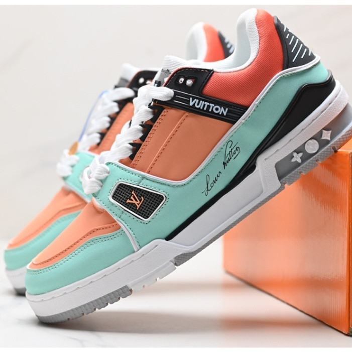 Louis Vuitton LV 1.0 Louis Vuitton รองเท้าผ้าใบผูกเชือกใหม่เอี่ยม Lv Trainers รองเท้าผ้าใบจับคู่สีล่