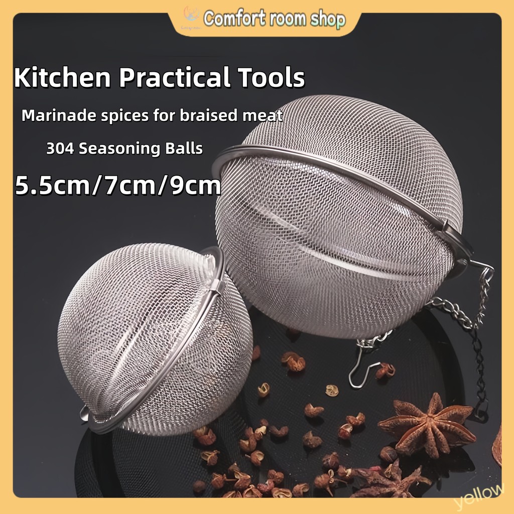 PenapisNewกรองชา Infuser Ball Sphere ล็อคเครื่องเทศ Bail กรองตาข่าย Infuser Ball สแตนเลส