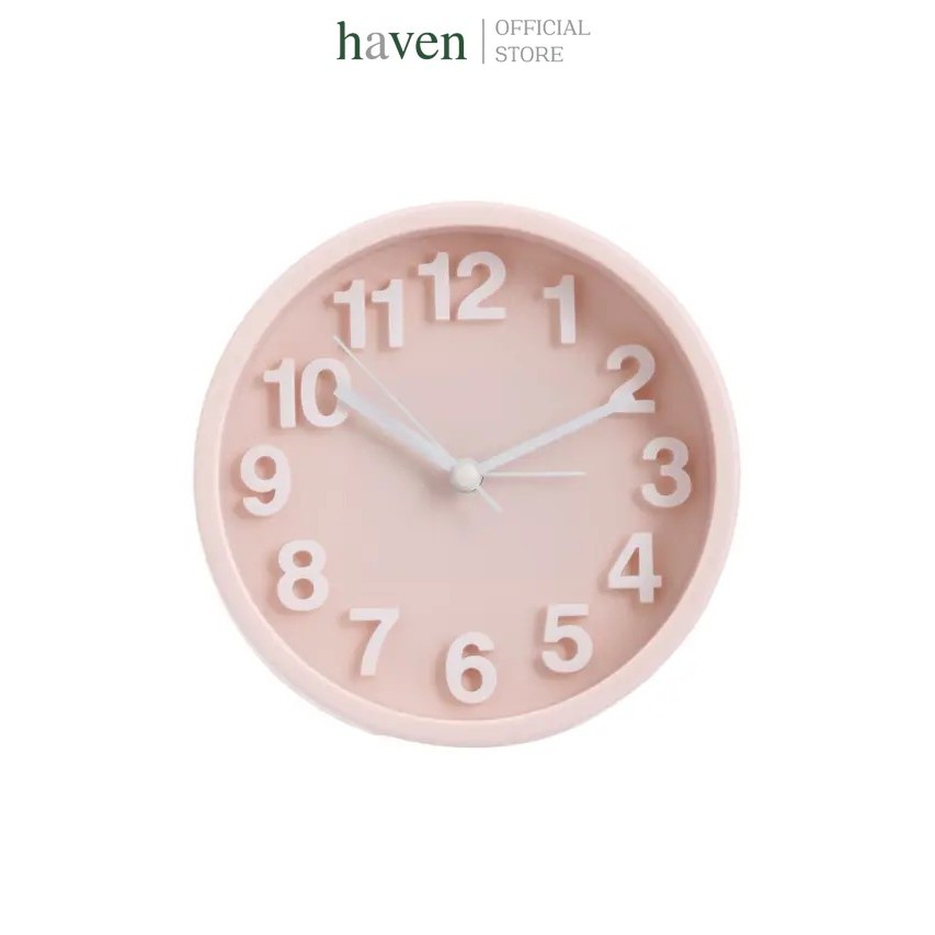 Haven นาฬิกาปลุกตั้งโต๊ะ ทรงกลม วัสดุพลาสติก ขนาด 5 นิ้ว