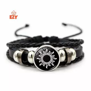 EZY 2 ชิ้น Luminous สร้อยข้อมือคู่ Sun Moon สร้อยข้อมือสีดําปรับได้มิตรภาพแฟชั่นเครื่องประดับโรแมนติกของขวัญวันเกิดใหม่