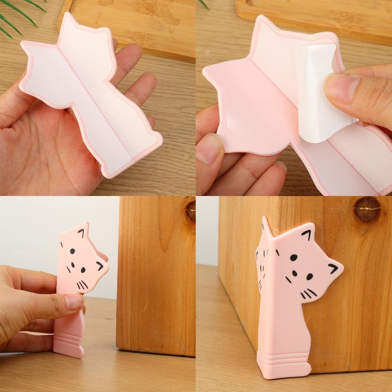 1/2/4ชิ้น-แมวรูปป้องกันการชนกันป้องกัน-วัสดุซิลิโคนอ่อนนุ่มพร้อมห่อสองด้าน,ยามมุมดูดซับแรงกระแทกสําหรับความปลอดภัยที่บ้าน,ตัวเลือก4สี - รูปที่ 7