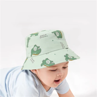 【สินค้าพร้อมส่ง】 หมวกเด็กรูปไดโนเสาร์การ์ตูนนักตกปลา - หมวกกันแดดพร้อมเชือก | 5 สี 【GoodRich】