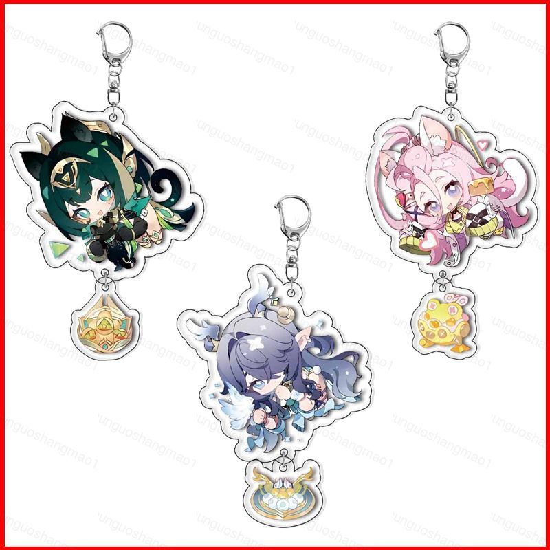 CH1 Genshin Impact Aino พวงกุญแจอะคริลิค Nefer Ineffa จี้การ์ตูนกระเป๋าอุปกรณ์เสริมอะนิเมะ Periphery