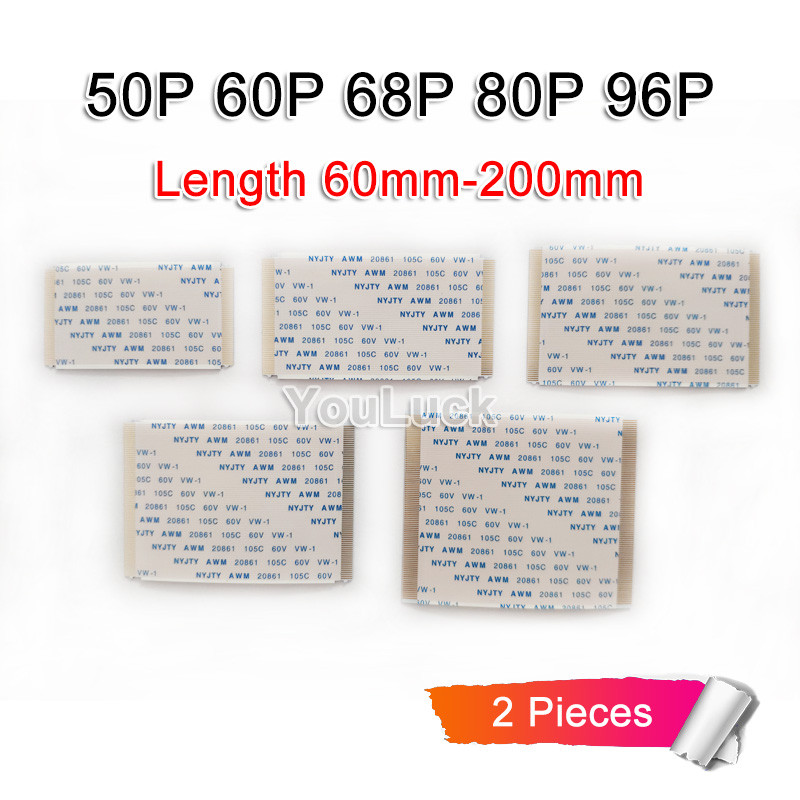2 ชิ้น/ล็อต Tcon Board Flex Cable ยืดหยุ่นแบนสาย FFC FPC สาย 50P 60P 68P 80P 96P LCD TV แผง T-con Logic Board ริบบิ้นลวด