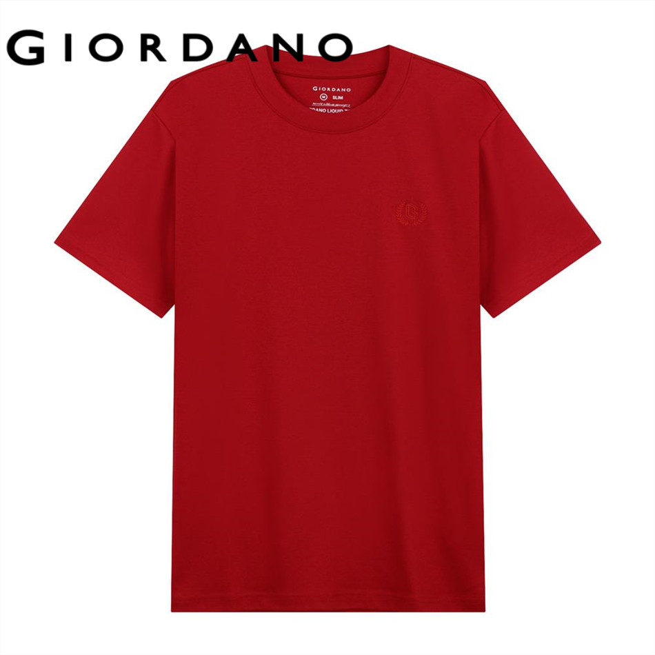 GIORDANO เสื้อยืดผู้ชาย Men's Slim Liquid Touch Tee 01025802