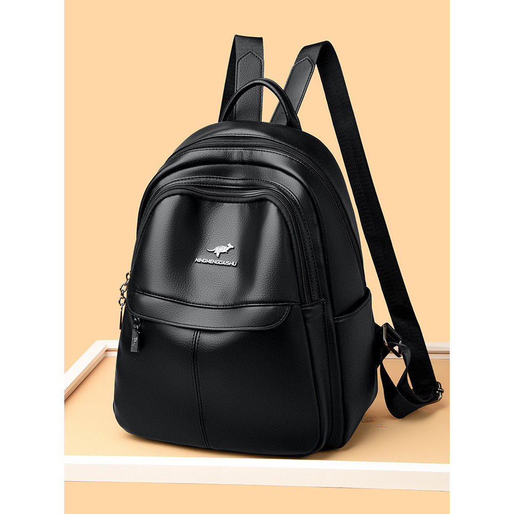 High grade Leather Backpack Women s New Backpack Multi functional Backpack Casual All match Large Ca