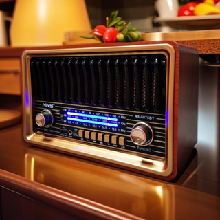 เครื่องเล่น วิทยุแนววินเทส ลำโพงบลูทูธ MP3 เสียงดี เบสแน่น