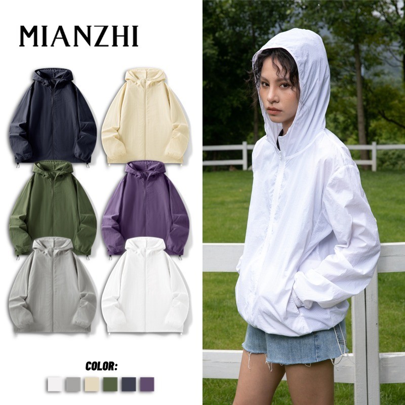 MIANZHI จัดส่งจากประเทศไทย 【UPF200+】 เสื้อกันแดด เสื้อแจ็กเก็ตกันแดด แขนยาว น้ำหนักเบา ระบายอากาศได้