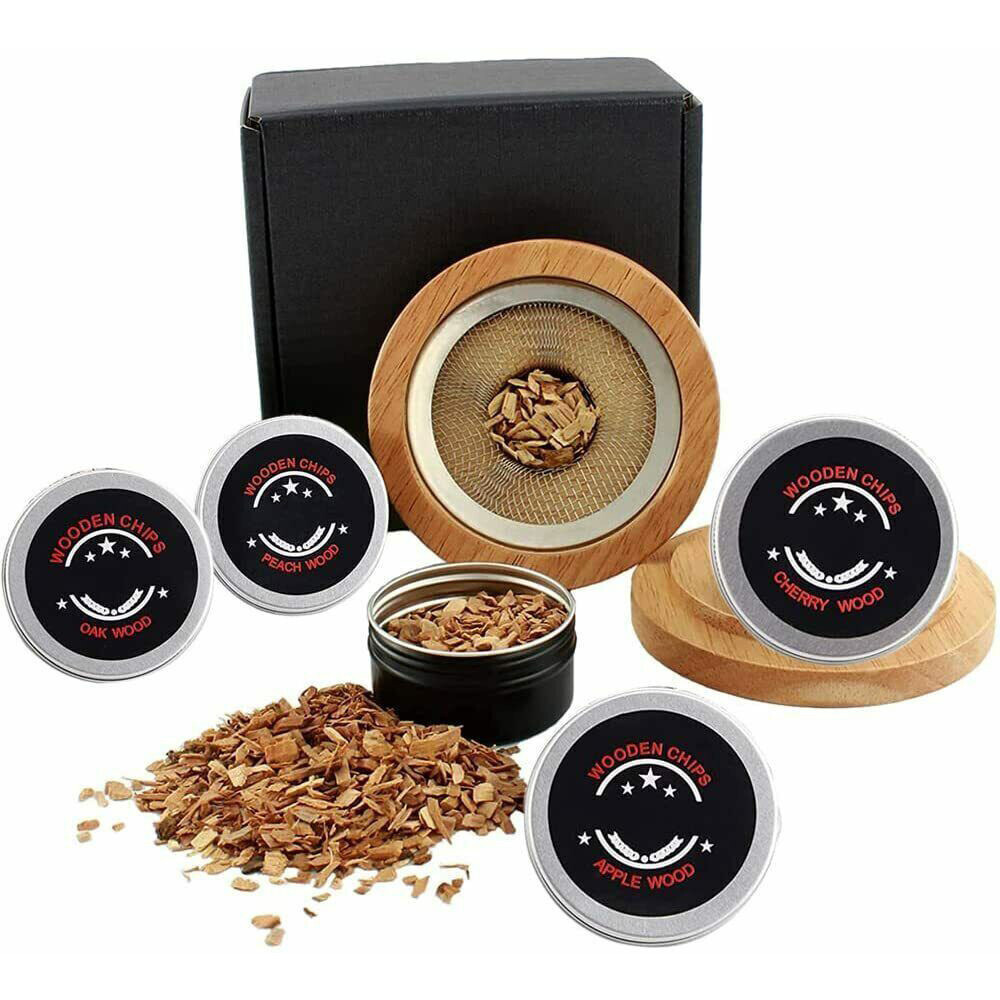 Cocktail Smoker Kit -Whiskey/Bourbon Smoker Infuser Kit with Flavors Wood Chip