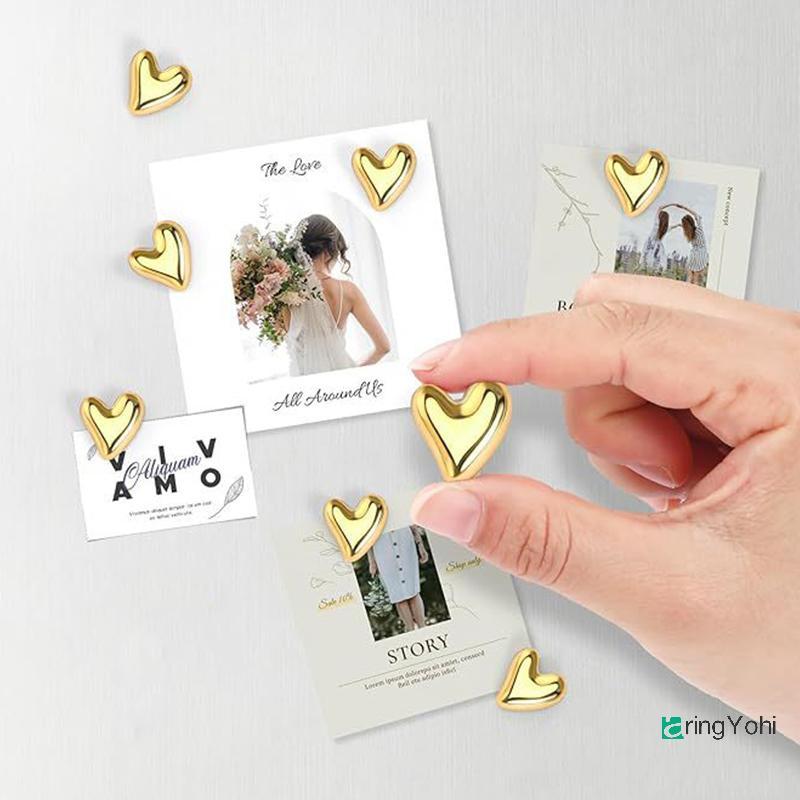 เอริงโยฮิ] 10 แม่เหล็กติดตู้เย็นรูปหัวใจแม่เหล็กติดตู้เย็นสําหรับกระดานข้อความตกแต่งกล้องตกแต่งบ้านใหม่