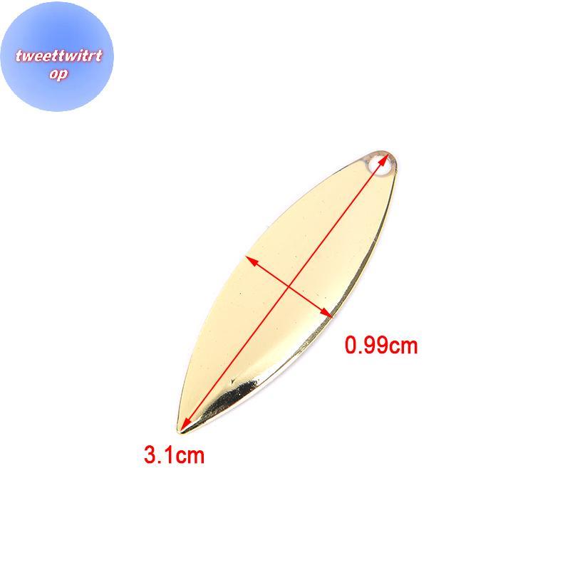 DOUSUN 50 ชิ้น Willow Spinner Blades Smooth Finish, DIY Spinner เหยื่อตกปลา TH - รูปที่ 6