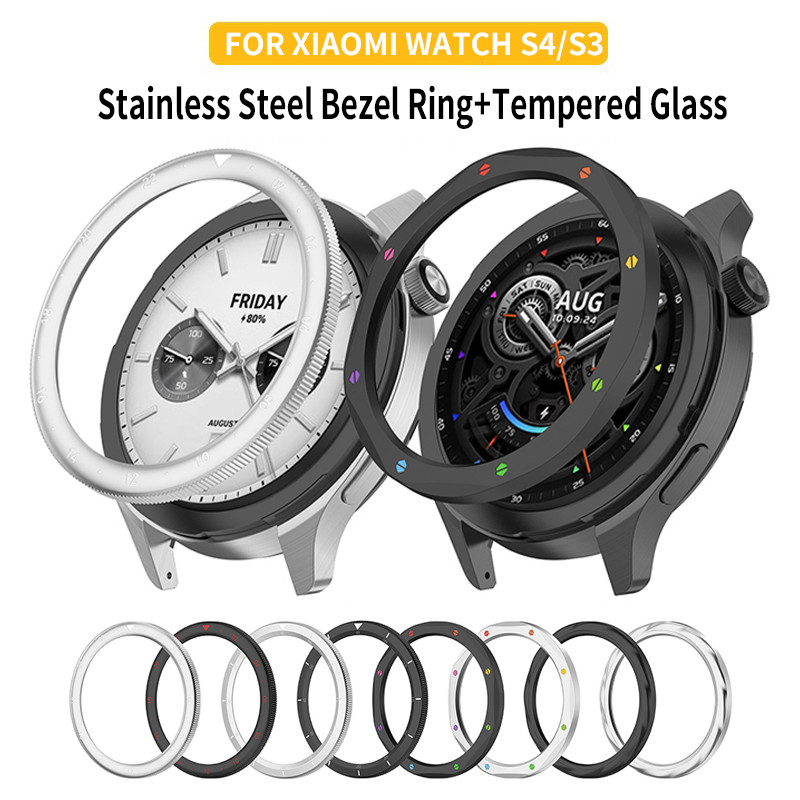 สแตนเลสโลหะ BEZEL แหวนสําหรับนาฬิกา Xiaomi S4 S3 ป้องกันตกแต่งนาฬิกา BEZEL Shell Anti-Scratch ป้องกันหน้าจอ