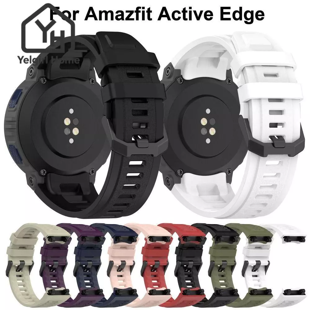 Yelgirlb สายซิลิโคนนิ่ม สำหรับ Amazfit Active Edge สายนาฬิกาเปลี่ยน ทดแทนของเดิม สวมใส่ง่าย น้ำหนักเบา