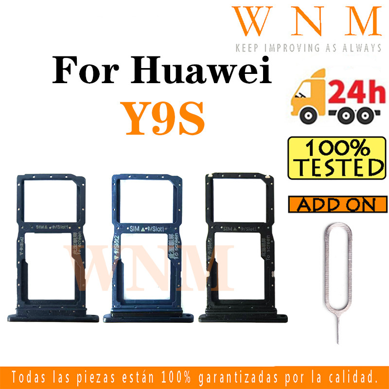 สําหรับ Huawei Y9S ถาดซิมการ์ดซิมการ์ดผู้ถือช่องใส่การ์ด Reader SD Slot อะแดปเตอร์เปลี่ยน Part