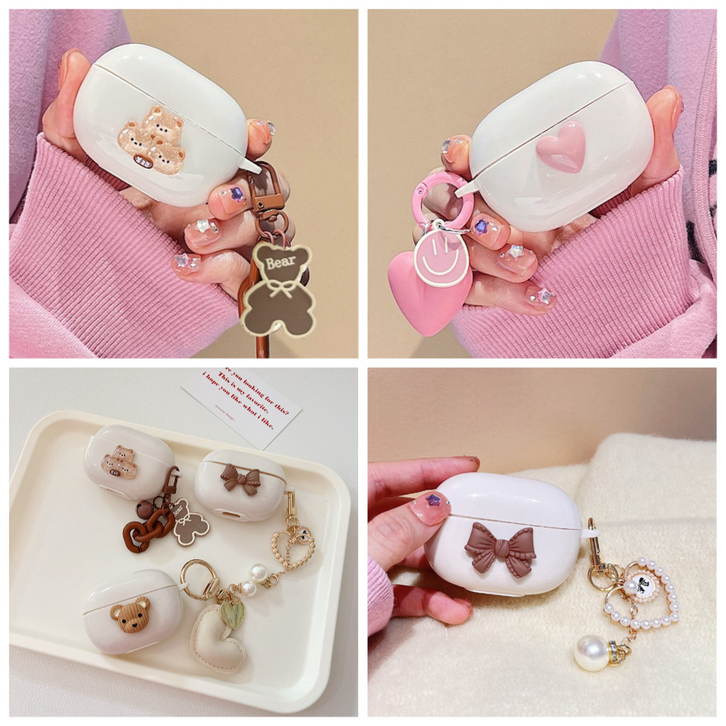 Ins การ์ตูนสําหรับ Soundcore K20i / R50i NC /R60i NC / R50i กรณี keychian & ซิลิโคนหูฟังสําหรับ Soun