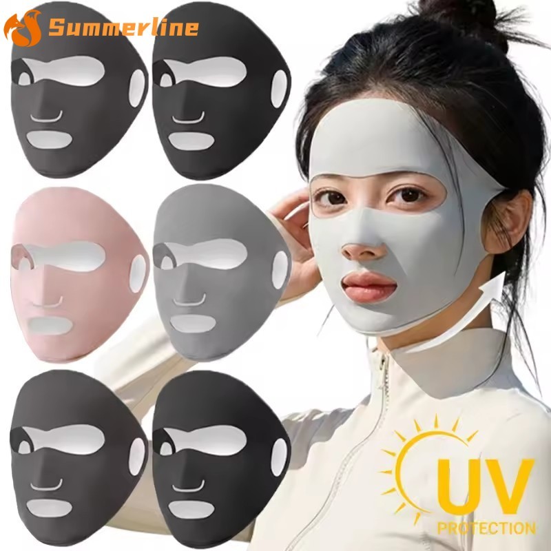 Ultra Thin น้ําหนักเบา Breathable ครีมกันแดด UV Face Cover- UPF50 + Anti Aging Sun Protection Mask สําหรับกลางแจ้งมาราธอนเดินป่า Camping