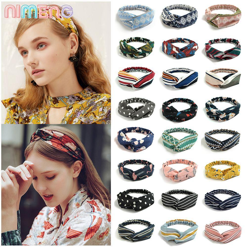 NIMENG Bohemian Hairbands Fashion Turban Cross Knot Girls Hair Bands