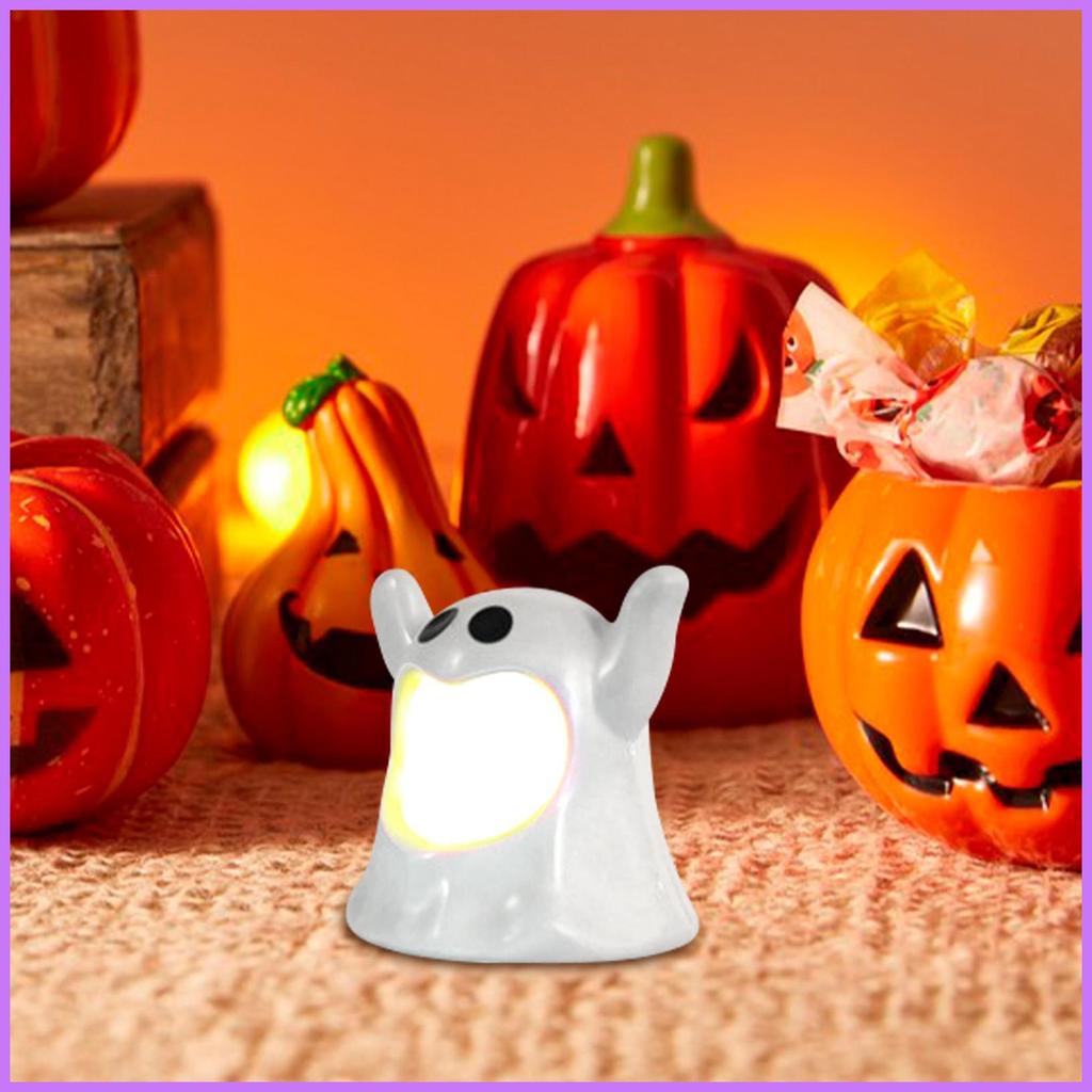 น่ารัก Ghost Light Ghostly Flameless Tealight ฮาโลวีน Ghost Flameless ไฟฟ้า TeaLights สําหรับปาร์ตี้