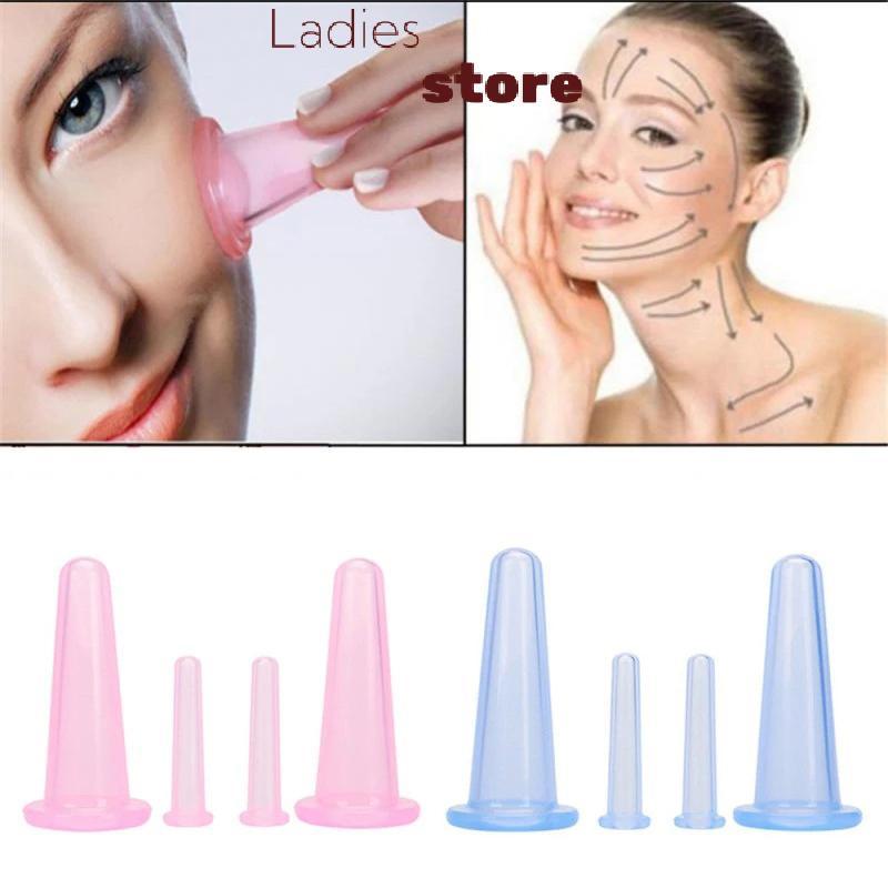 KTH 4 ชิ้นซิลิโคน Cupping นวดถ้วย,สําหรับ Body Fac Ne Eye นวดถังสูญญากาศ Body Facial Care, Anti-agin