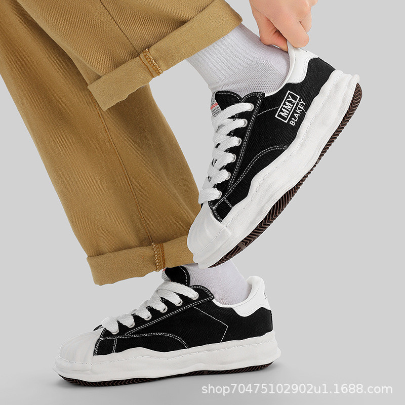 2026 สไตล์ใหม่ MMY Shell Toe รองเท้าผ้าใบหนาSoled รองเท้าผ้าใบละลายรองเท้าผู้ชาย Putian Mihara Koyu 