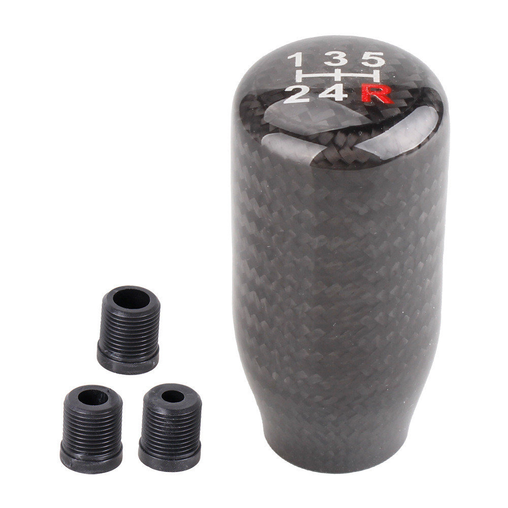 อุปกรณ์ตกแต่งรถยนต์ คาร์บอนไฟเบอร์เกียร์ SHIFT HEAD 5-Speed 6-Speed Shift Gear SHIFT Handle Wave Sti