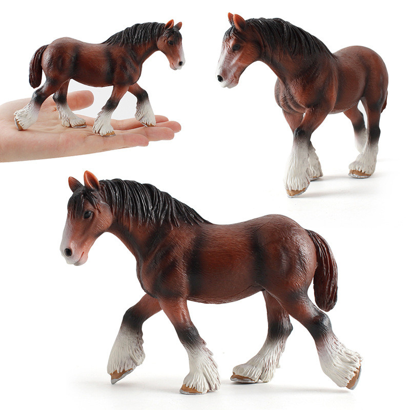 โมเดลสัตว์จําลอง Claze Dell Horse Pony Horse Horse Ranch Horse Static Solid ของเล่นเด็ก