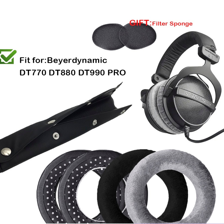 DT 770 เปลี่ยนแผ่นรองหูฟังแผ่นรองหูฟังแผ่นรองหูฟังเข้ากันได้กับ beyerdynamic DT990 / DT880 / DT770 PRO หูฟัง Gamer แถบคาดศีรษะ