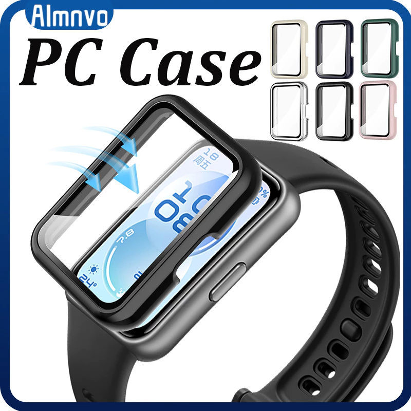 กระจกนิรภัย PC / TPU กรณีสำหรับ Smartwatch Huawei Band 11 11 Pro / 10 9 8 ปกป้องกันหน้าจออ่อน