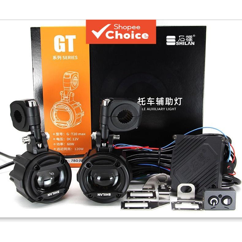 หินบาร์สปอตไลท์รถจักรยานยนต์ GT20MAX พร้อมเลนส์ LED ไฟตัดหมอกสกู๊ตเตอร์ไฟฟ้าเสริม