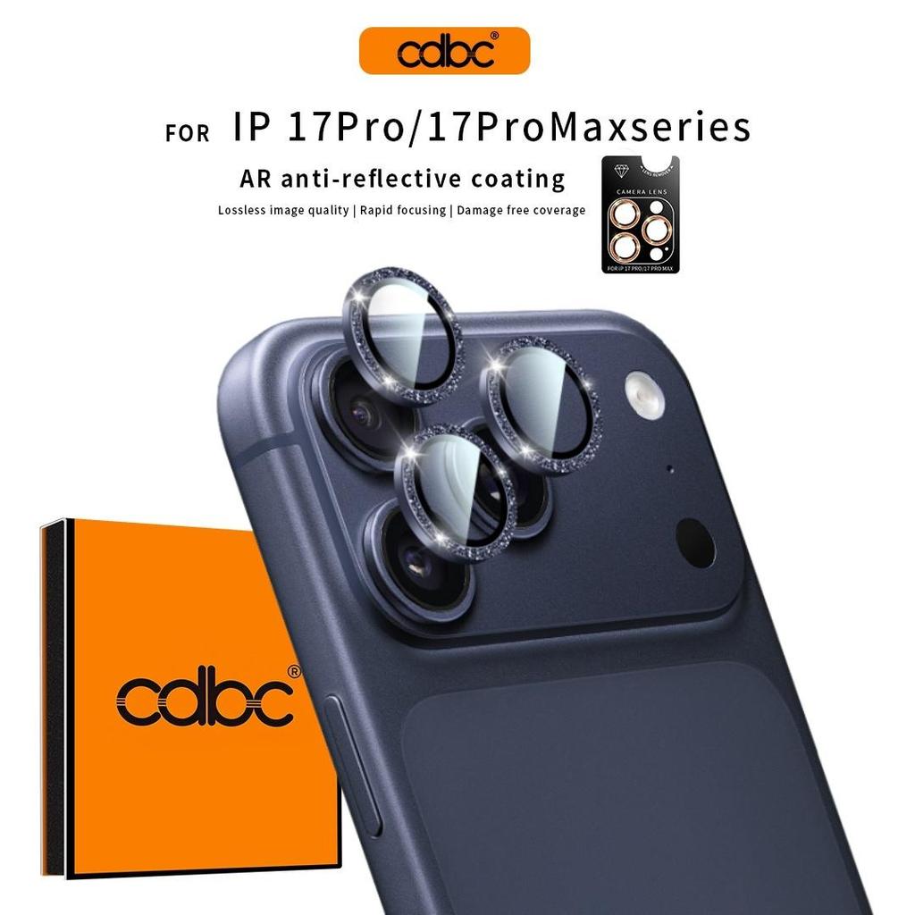 CDBC Sparkle Diamond ตัวป้องกันเลนส์กล้องสําหรับ iPhone 17 Pro/17 Pro Max,Bling แหวนโลหะกระจกนิรภัยเคลือบ AR, ป้องกันรอยขีดข่วนครอบคลุมเต็มรูปแบบ