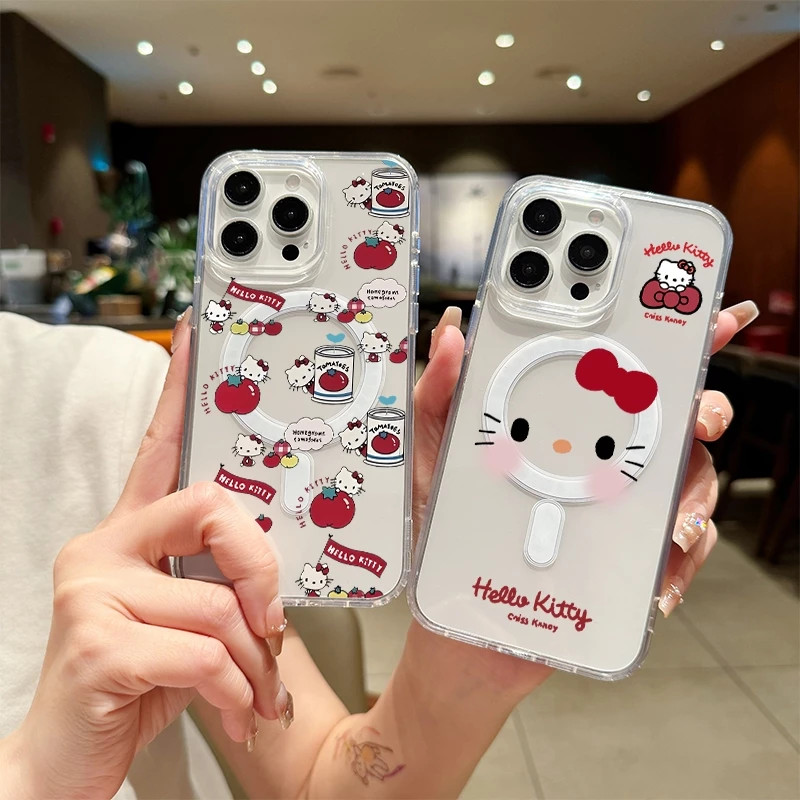 เคสโทรศัพท์แม่เหล็ก ลายเฮลโลคิตตี้ ใช้ได้กับ iPhone17/16/15/14ProMax/13Pro/12/11 คุณภาพสูง ป้องกันการตกกระแทกได้ดีเยี่ยม