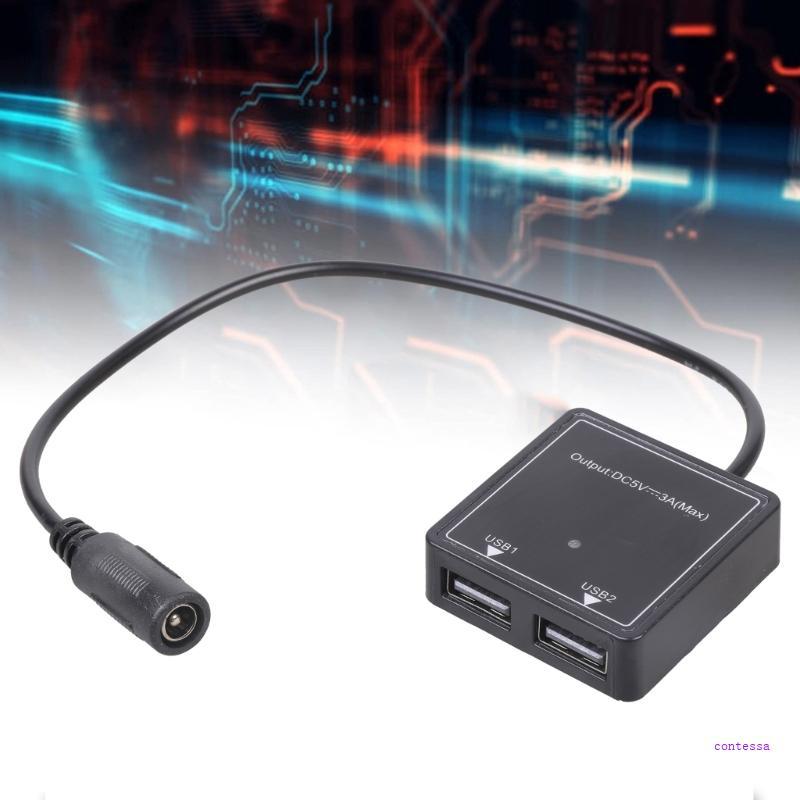 CON 6V-30V ถึง 5V3A รถ USB Charger DC5521 ถึง 2 พอร์ต USB Fast Charge Power Adapter สําหรับรถยนต์โทร