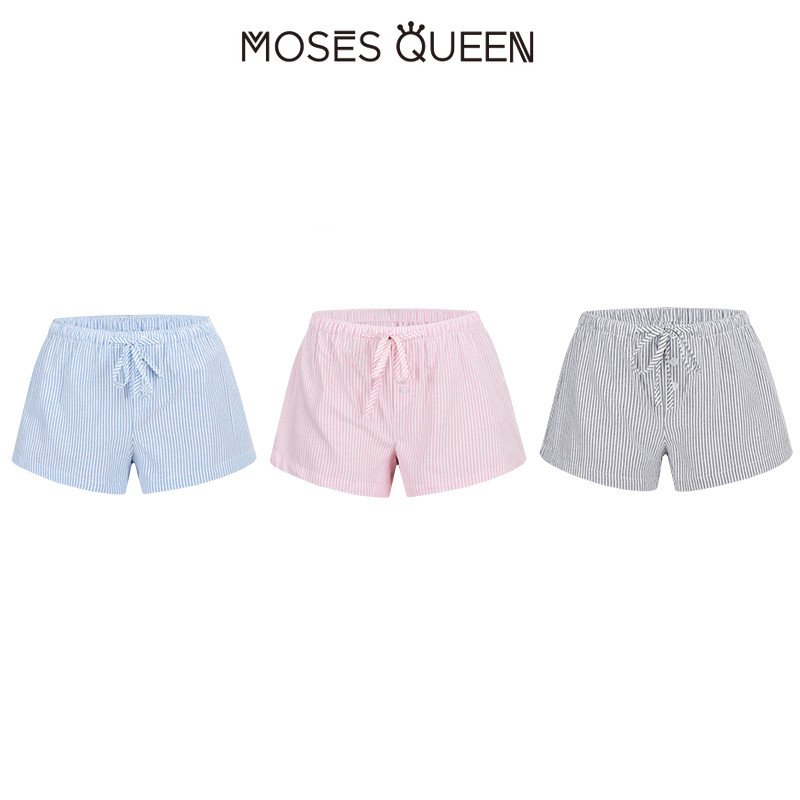 MOSESQUEEN شورت رياضي نسائي مقلّم — صورة 8
