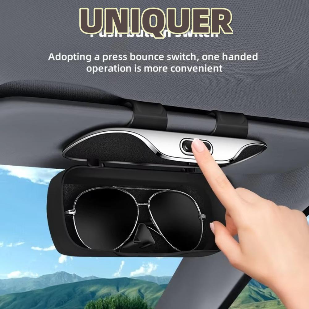 UNIQUER กล่องแว่นตาในรถยนต์ ยูนิเคร์,ที่ใส่แว่นกันแดดในรถยนต์มัลติฟังก์ชั่นป้องกันการกระแทก,ที่ใส่เลนส์ในรถยนต์แบบสวิตช์กด
