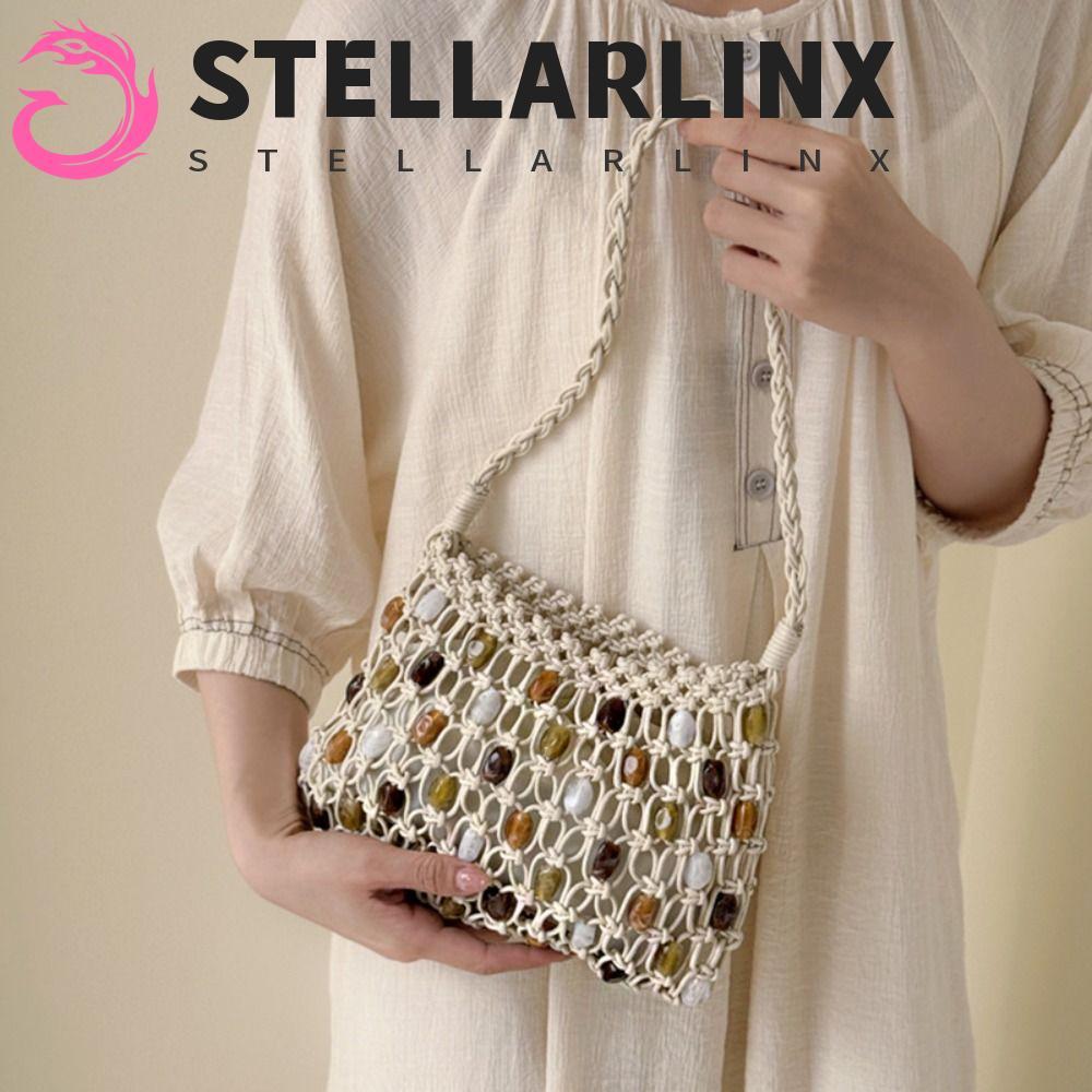 กระเป๋าสานลูกปัดแฮนด์เมด สไตล์เกาหลี น่ารักสำหรับวันหยุดและชายหาด