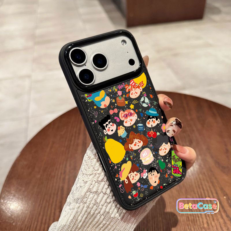 เคสการ์ตูนชินจัง ลายหัวครอบครัวน่ารัก สีสดใสดีไซน์เก๋ สินค้าใหม่ พร้อมส่ง รองรับ iPhone 17 16 15 14 13 12 11 Pro Max